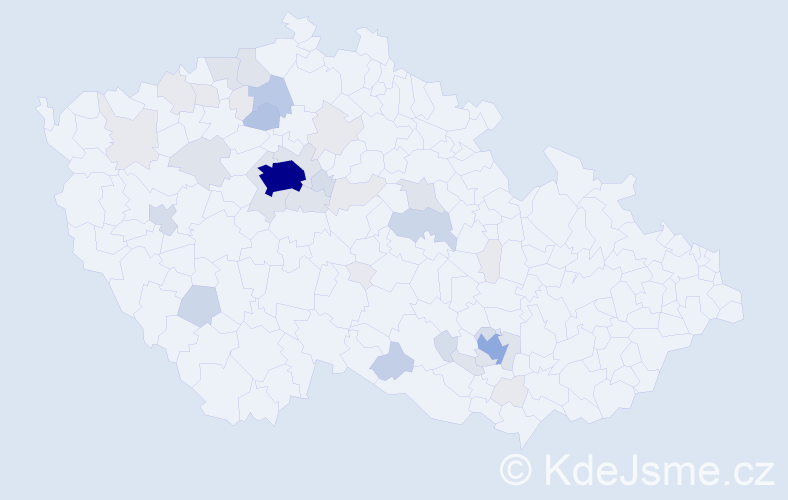 Příjmení: 'Dovhanych', počet výskytů 131 v celé ČR
