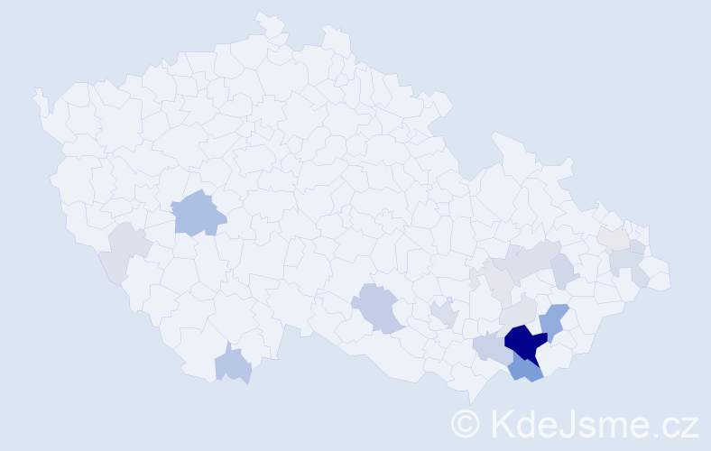 Příjmení: 'Otrusina', počet výskytů 73 v celé ČR