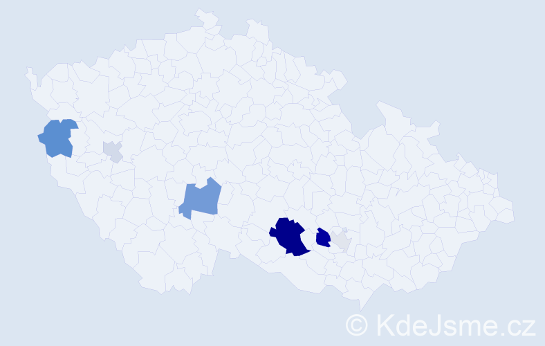 Příjmení: 'Multuš', počet výskytů 19 v celé ČR