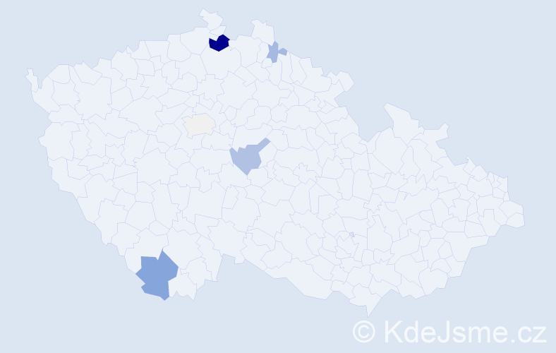 Příjmení: 'Bočák', počet výskytů 15 v celé ČR