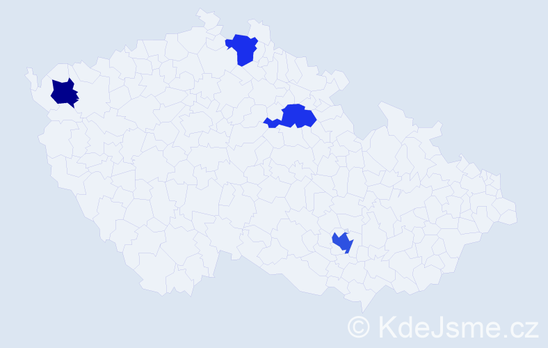 Příjmení: 'Rojiková', počet výskytů 5 v celé ČR
