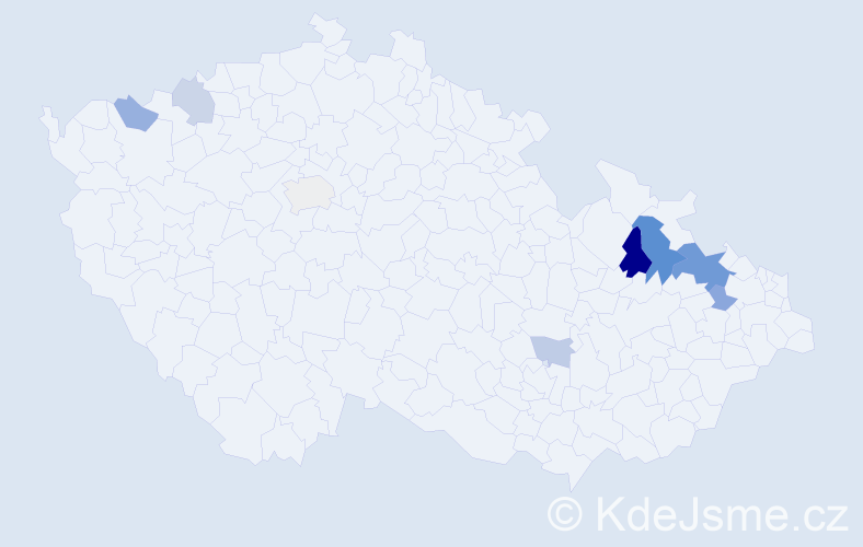 Příjmení: 'Koreníková', počet výskytů 16 v celé ČR