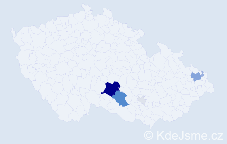 Příjmení: 'Kálayová', počet výskytů 22 v celé ČR