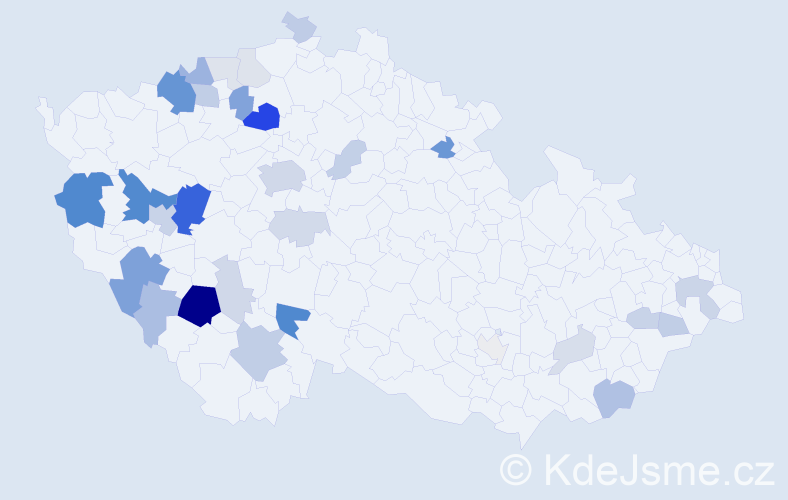 Příjmení: 'Bernas', počet výskytů 96 v celé ČR