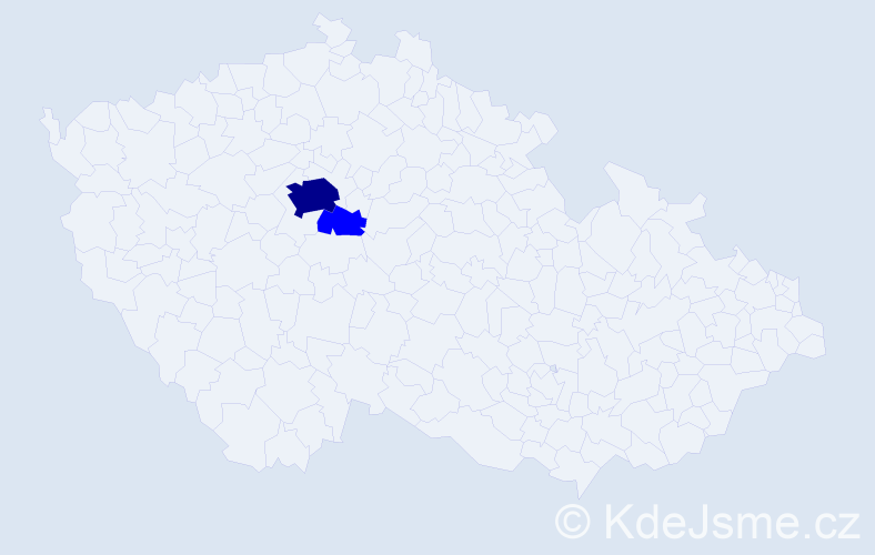 Příjmení: 'Kubie', počet výskytů 3 v celé ČR
