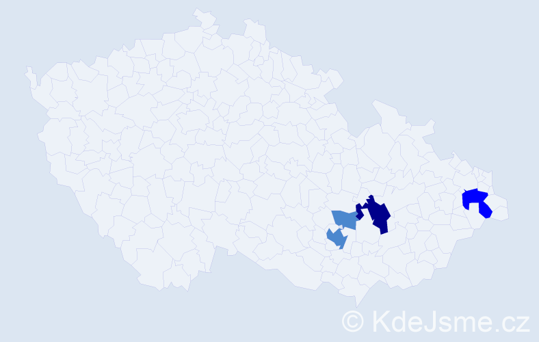 Příjmení: 'Lessyová', počet výskytů 7 v celé ČR