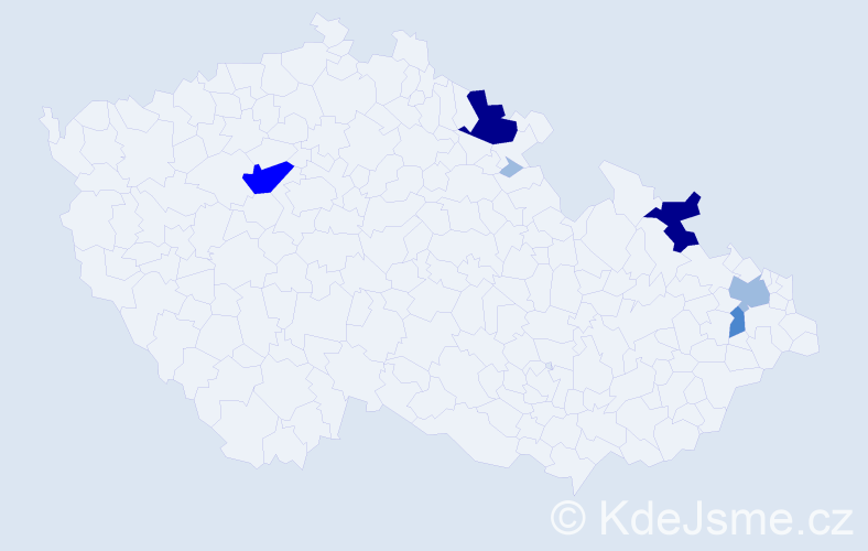 Příjmení: 'Kolbeová', počet výskytů 15 v celé ČR