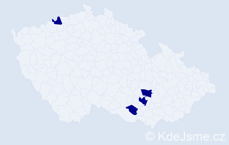 Příjmení: 'Kaláš', počet výskytů 4 v celé ČR