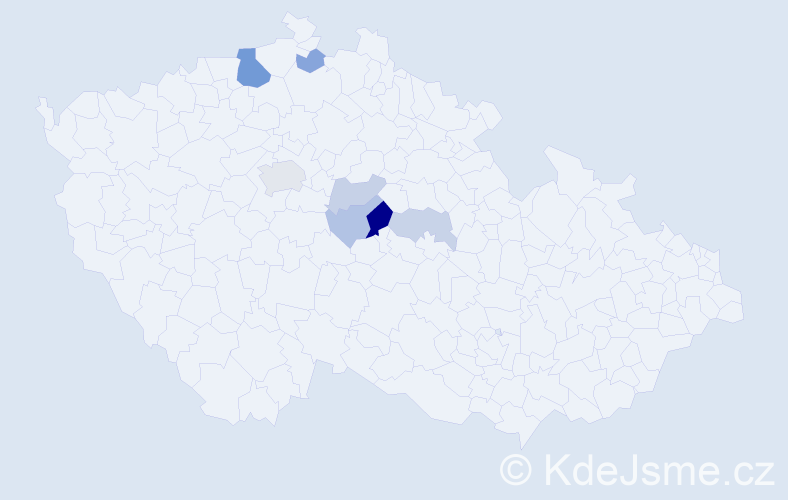 Příjmení: 'Trekovalová', počet výskytů 16 v celé ČR