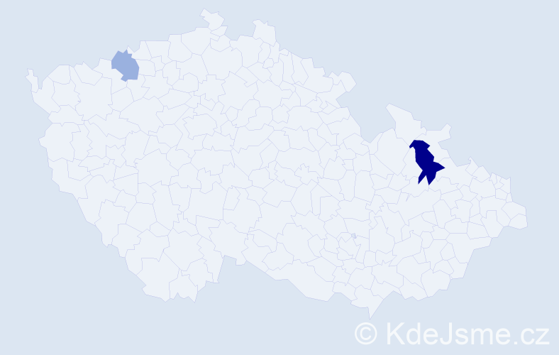 Příjmení: 'Trepač', počet výskytů 4 v celé ČR