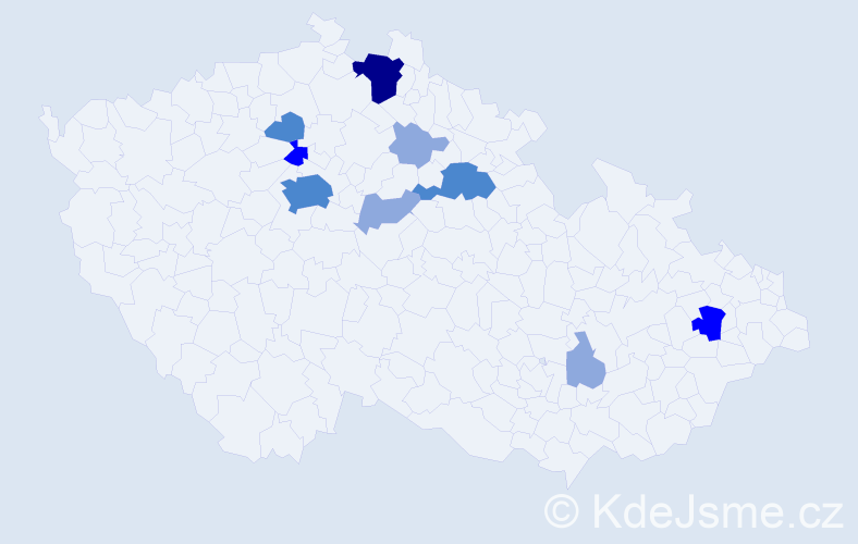 Příjmení: 'Samohrdová', počet výskytů 22 v celé ČR