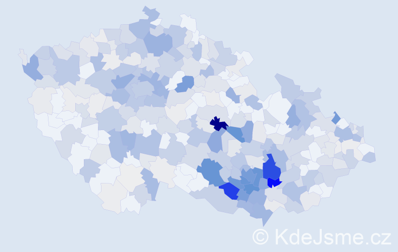 Příjmení: 'Hladký', počet výskytů 1357 v celé ČR