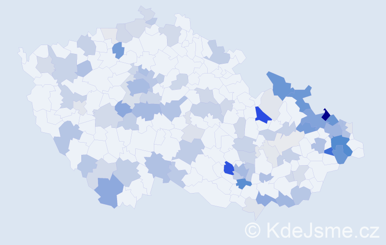 Příjmení: 'Kocianová', počet výskytů 306 v celé ČR