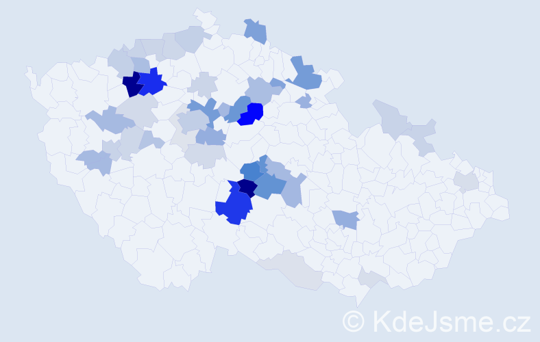 Příjmení: 'Poděbradská', počet výskytů 130 v celé ČR