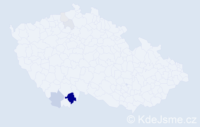 Příjmení: 'Salcer', počet výskytů 14 v celé ČR