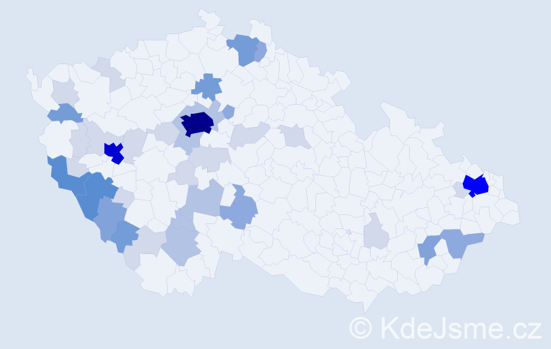 Příjmení: 'Panoš', počet výskytů 121 v celé ČR