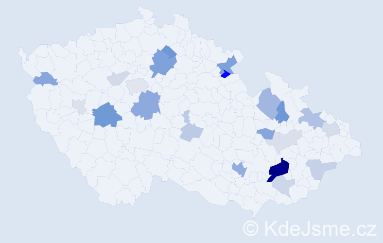 Příjmení: 'Surynek', počet výskytů 57 v celé ČR