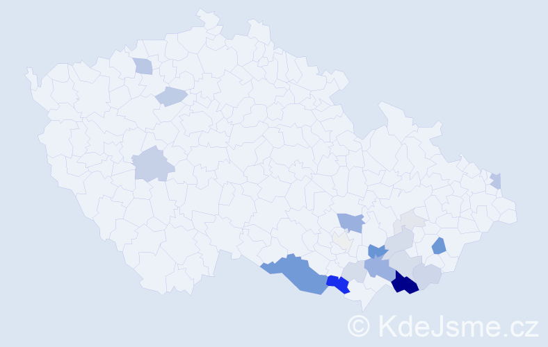 Příjmení: 'Bajko', počet výskytů 78 v celé ČR