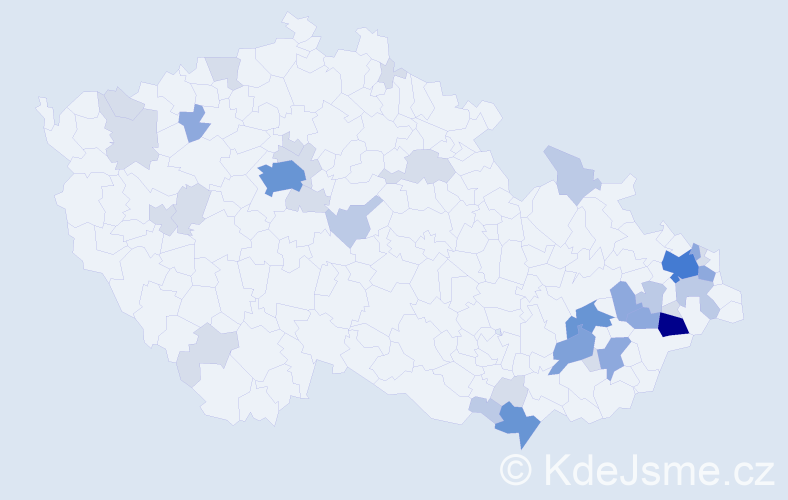 Příjmení: 'Smoček', počet výskytů 98 v celé ČR