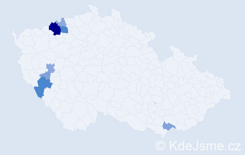 Příjmení: 'Zollpriester', počet výskytů 22 v celé ČR