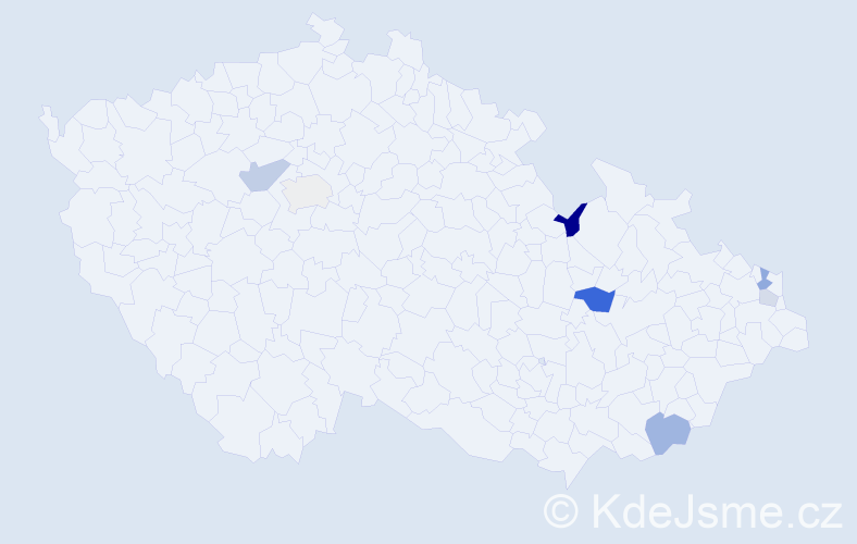 Příjmení: 'Rajtár', počet výskytů 13 v celé ČR