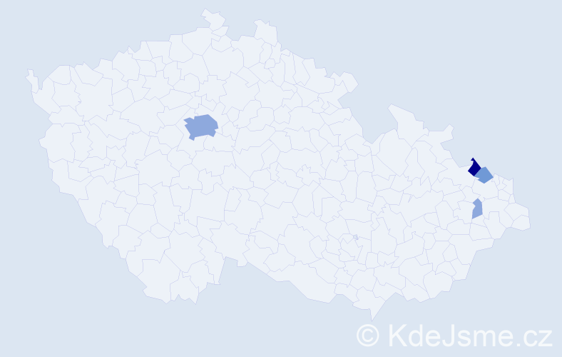 Příjmení: 'Lefendová', počet výskytů 14 v celé ČR