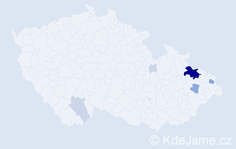 Příjmení: 'Biler', počet výskytů 22 v celé ČR