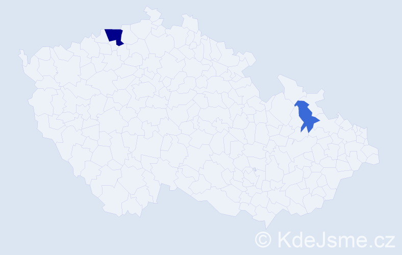 Příjmení: 'Valentrová', počet výskytů 5 v celé ČR