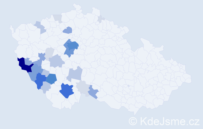 Příjmení: 'Kubovec', počet výskytů 95 v celé ČR