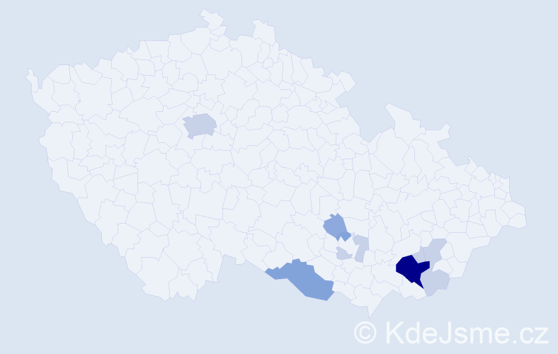 Příjmení: 'Lancouchová', počet výskytů 25 v celé ČR