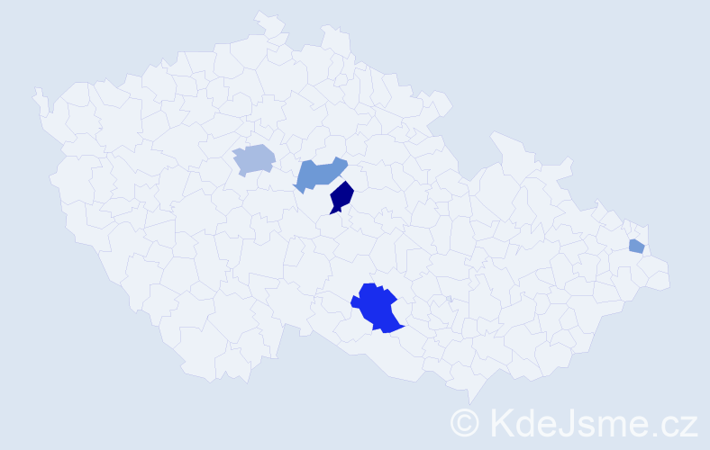 Příjmení: 'Pert', počet výskytů 9 v celé ČR