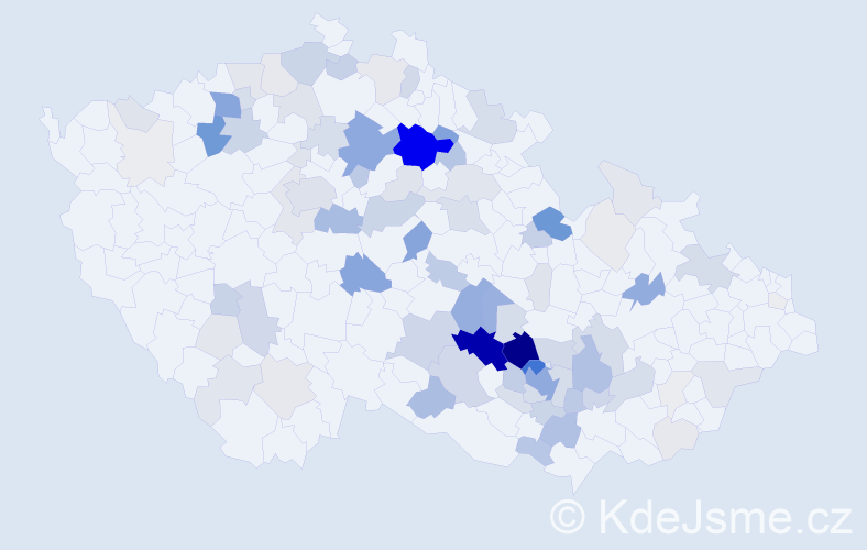 Příjmení: 'Babák', počet výskytů 363 v celé ČR