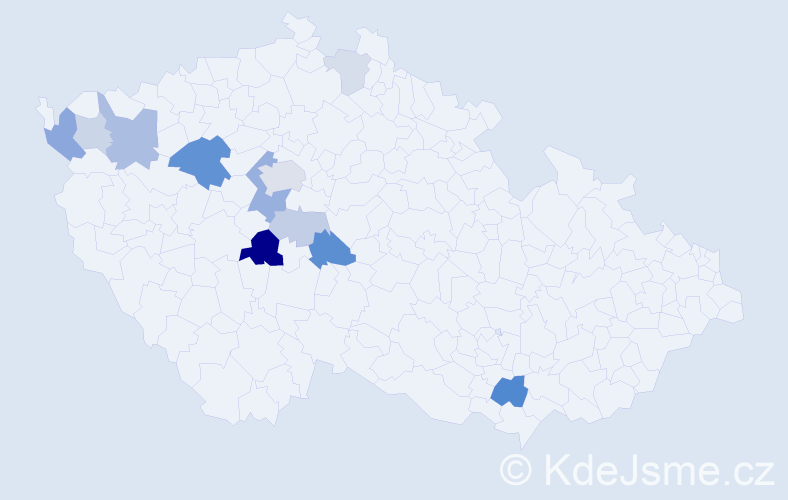 Příjmení: 'Brédová', počet výskytů 28 v celé ČR