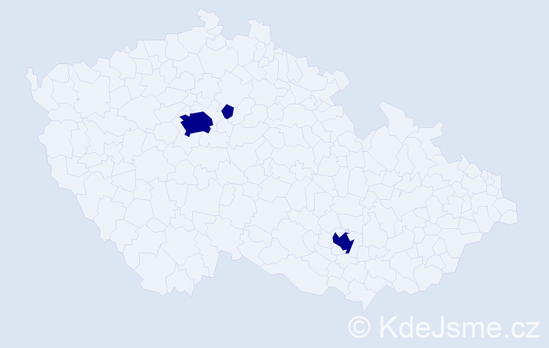 Příjmení: 'Myshak', počet výskytů 3 v celé ČR