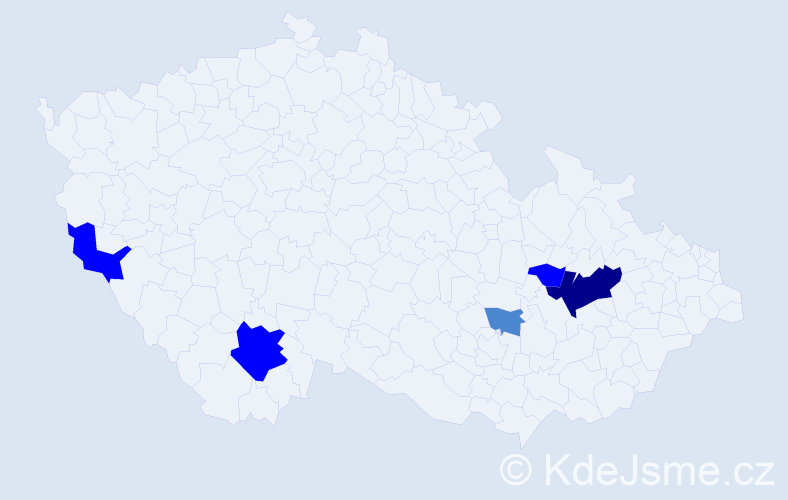 Příjmení: 'Holczer', počet výskytů 10 v celé ČR