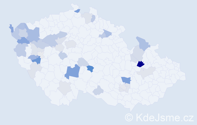 Příjmení: 'Pecher', počet výskytů 112 v celé ČR