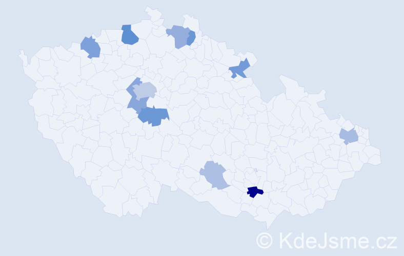 Příjmení: 'Lisák', počet výskytů 30 v celé ČR