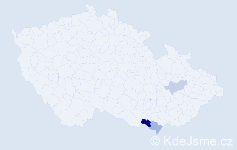 Příjmení: 'Laššan', počet výskytů 4 v celé ČR