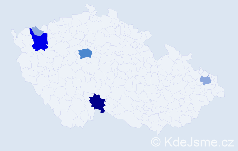 Příjmení: 'Kejstová', počet výskytů 16 v celé ČR