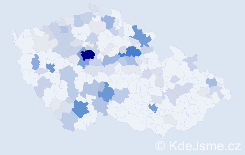 Příjmení: 'Kačer', počet výskytů 409 v celé ČR