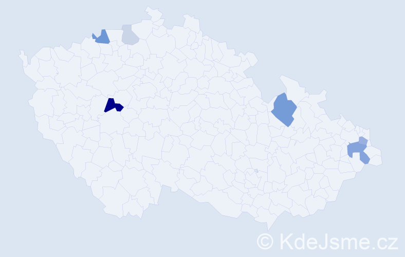 Příjmení: 'Hrachovická', počet výskytů 15 v celé ČR