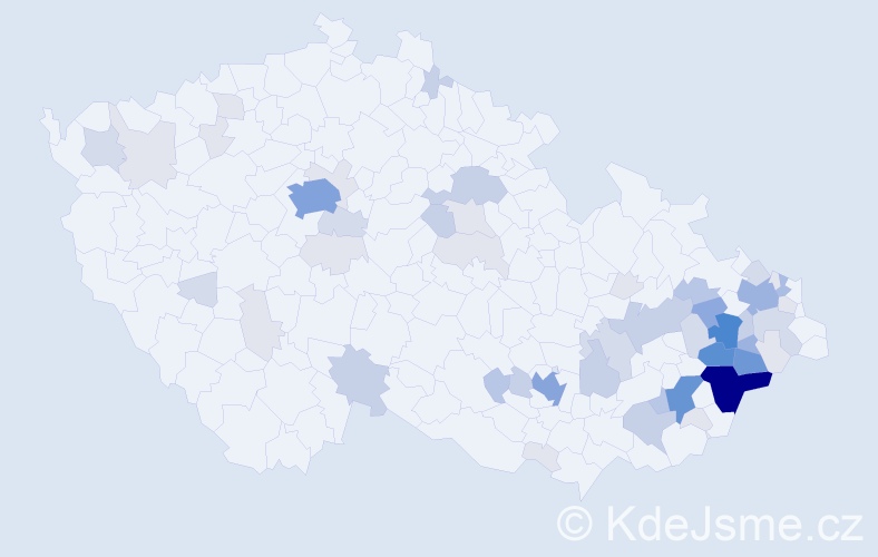 Příjmení: 'Kamas', počet výskytů 200 v celé ČR