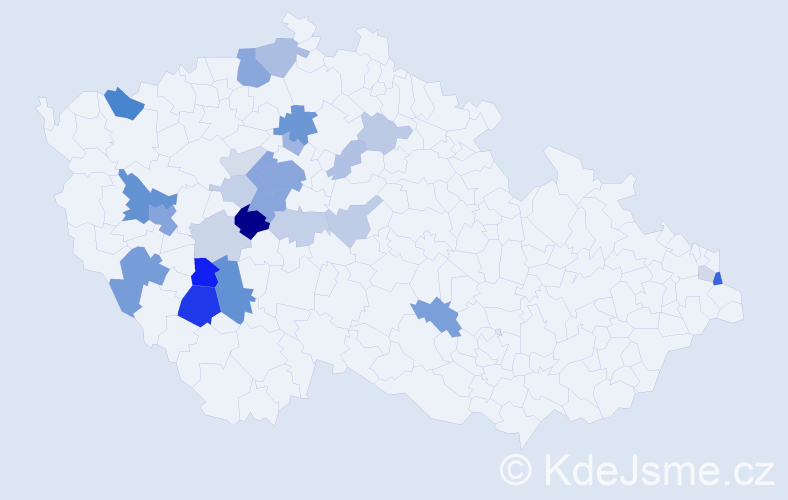 Příjmení: 'Řandová', počet výskytů 87 v celé ČR