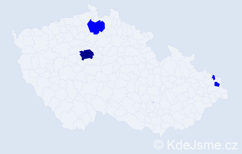 Příjmení: 'Kuha', počet výskytů 5 v celé ČR