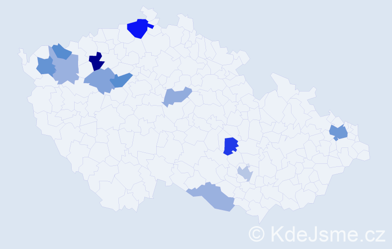 Příjmení: 'Bauchnerová', počet výskytů 24 v celé ČR