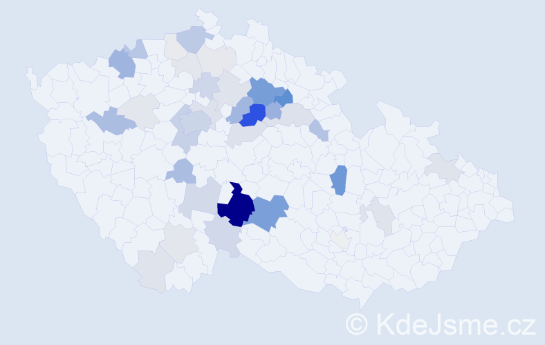 Příjmení: 'Římal', počet výskytů 172 v celé ČR