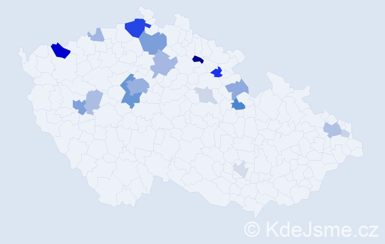 Příjmení: 'Frost', počet výskytů 61 v celé ČR