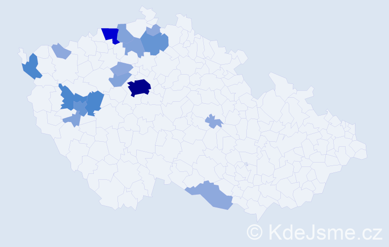 Příjmení: 'Dick', počet výskytů 46 v celé ČR