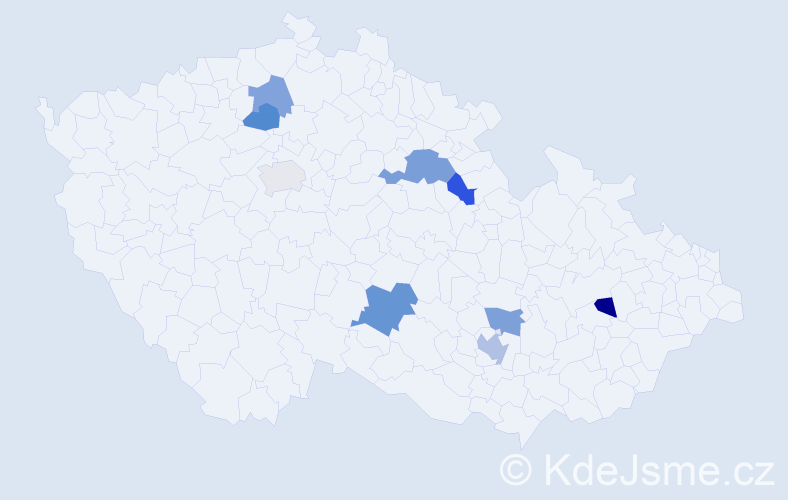 Příjmení: 'Enkhtuvshin', počet výskytů 12 v celé ČR