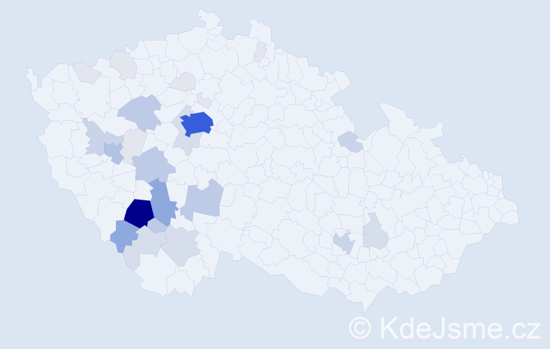 Příjmení: 'Chvosta', počet výskytů 121 v celé ČR